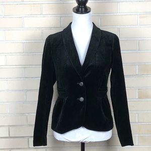 J Crew Black Velvet School Boy Blazer Shawl Collar